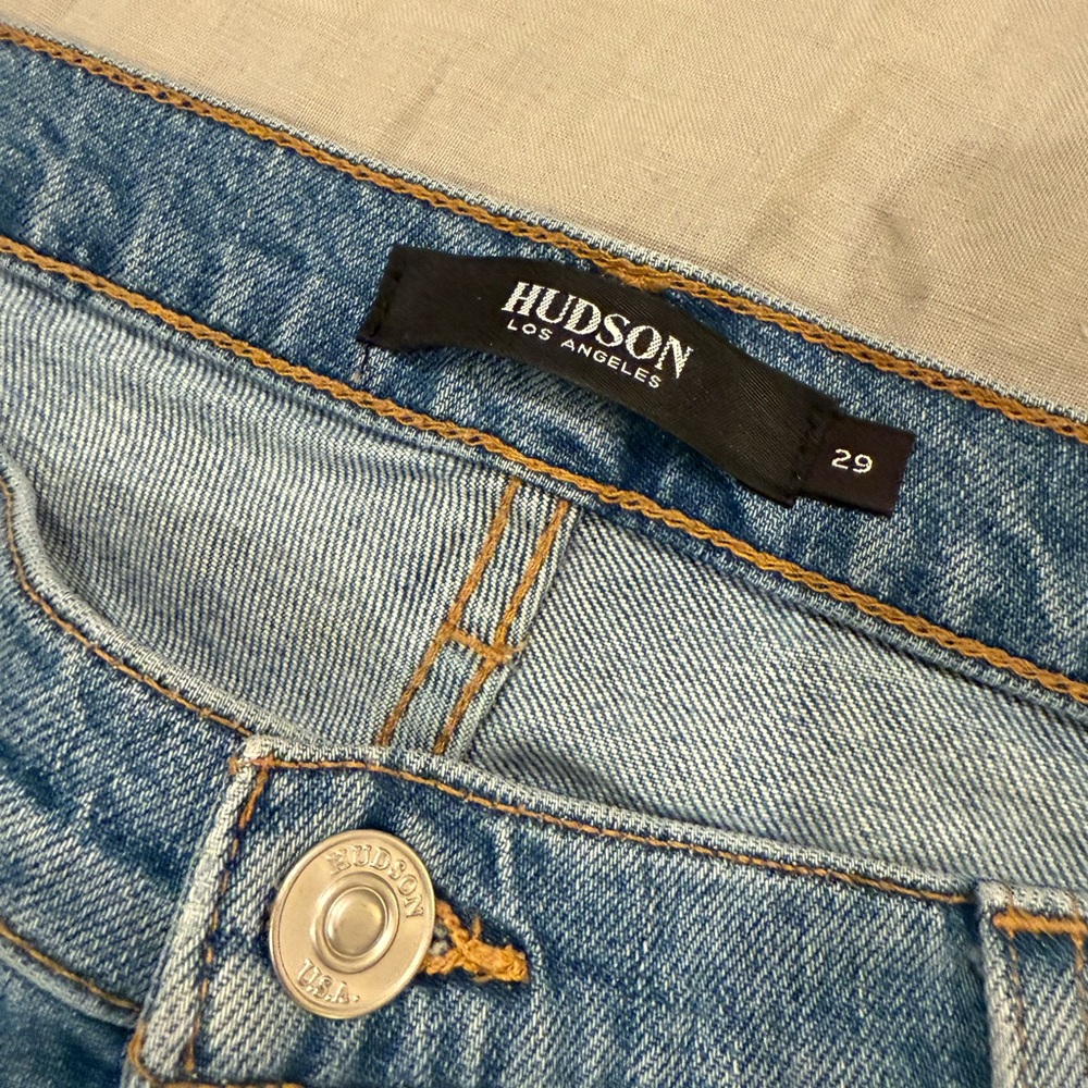 Hudson Jeans Distressed Blue Denim - Picture 2 of 5